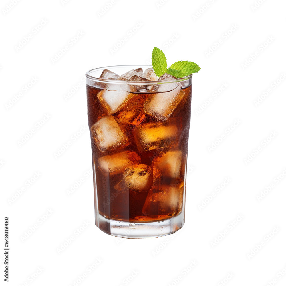 cola with ice isolated on white PNG transparent background cola with ice isolated on white PNG transparent background