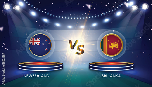 Cricket world cup India 2023 with team vs team broadcast template design