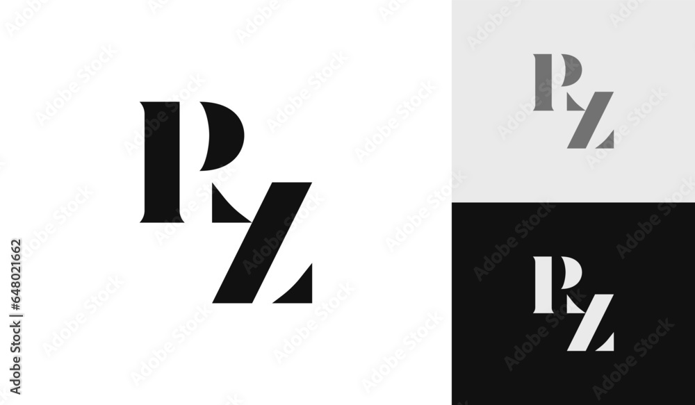 Letter RZ initial monogram logo design Letter RZ initial monogram logo design