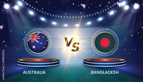 Cricket world cup India 2023 with team vs team broadcast template design