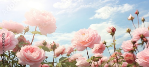 beautiful dreamy pink garden rose, ai