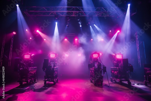 lights on stage in various sizes, in the style of light navy and magenta, 