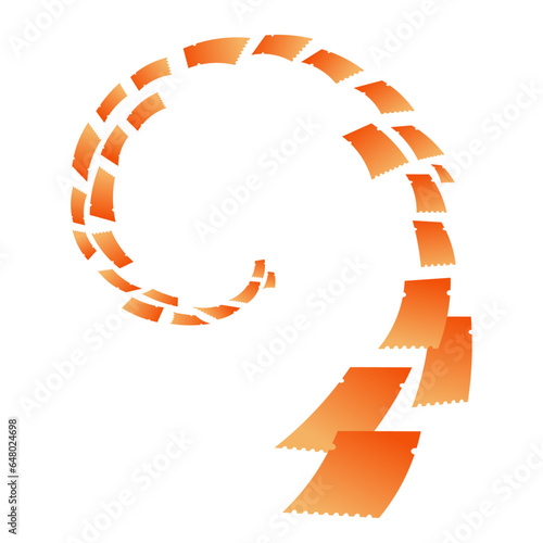 Voucher and coupon concept. Vector 3d illustration. Orange coupons and orange coupons on white background. Orange voucher rain. Coupons that fall or fly in the direction of a line