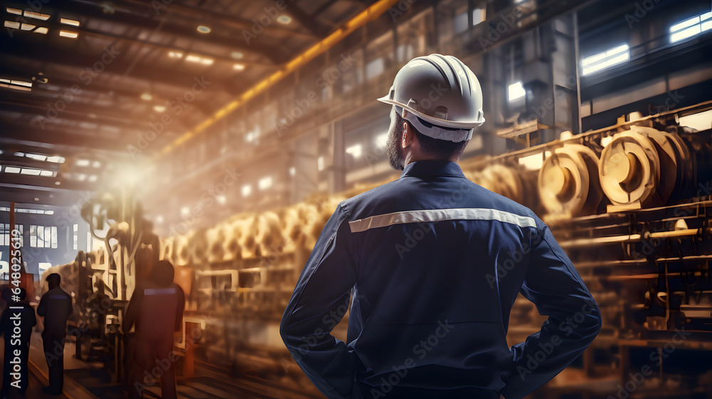 Quality control engineer checking the factory, warehouse Workshop for factory operators