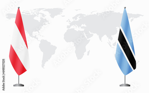 Austria and Botswana flags for official meeting