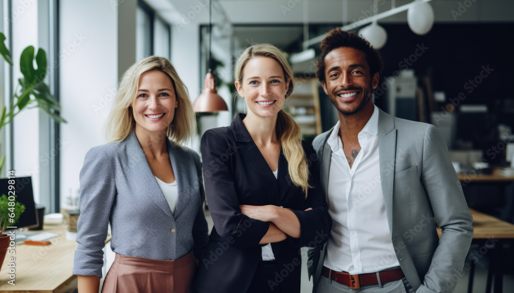 Obraz premium Group of business people together at their workplace