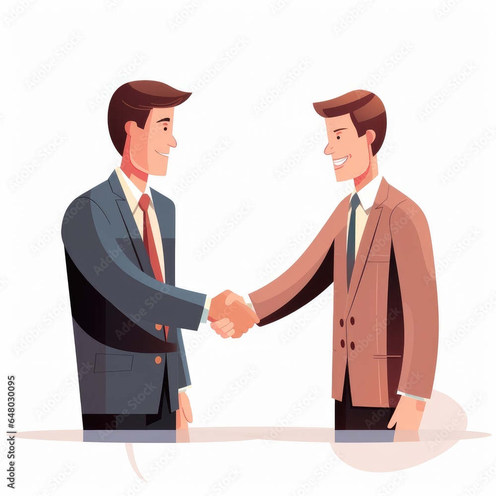 Fototapeta premium Business shaking hands illustration, AI generated Image