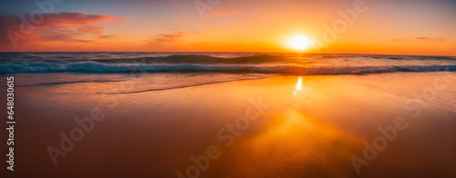 Bask in Calmness, Panoramic Tropical Sunset, AI Generated © GOLVR