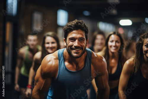 CrossFit enthusiasts pushing their limits in a rigorous training session at an urban fitness club 