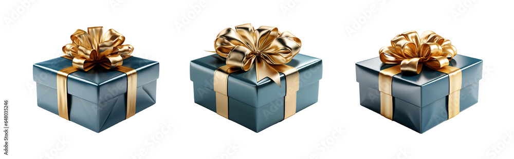 Gift box isolated on transparent background. Generative AI Gift box isolated on transparent background. Generative AI