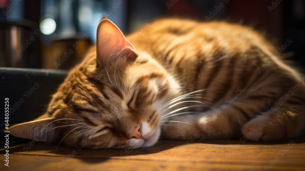 Sleeping cat, AI generated Image