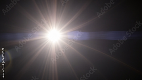 Sun flare on the black background - generative ai