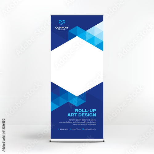 Geometric design, roll-up, creative background, template for photo and text placement, presentations