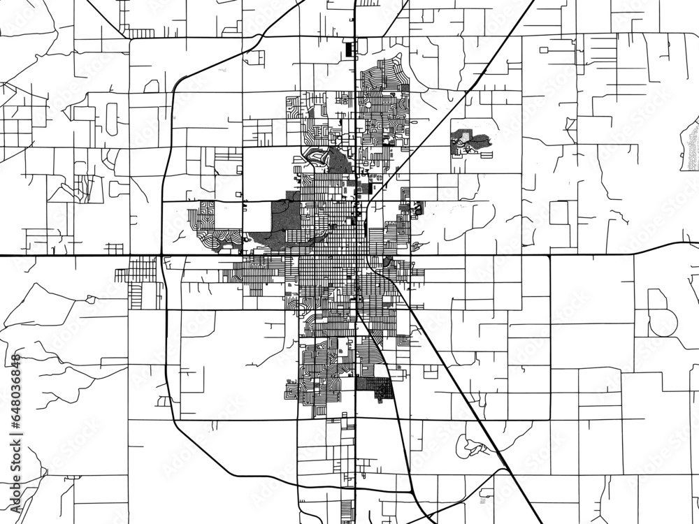 Greyscale vector city map of Roswell New Mexico in the United States of America with with water