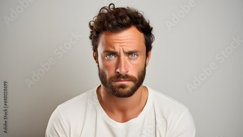 man with a beard and a white shirt Generative AI