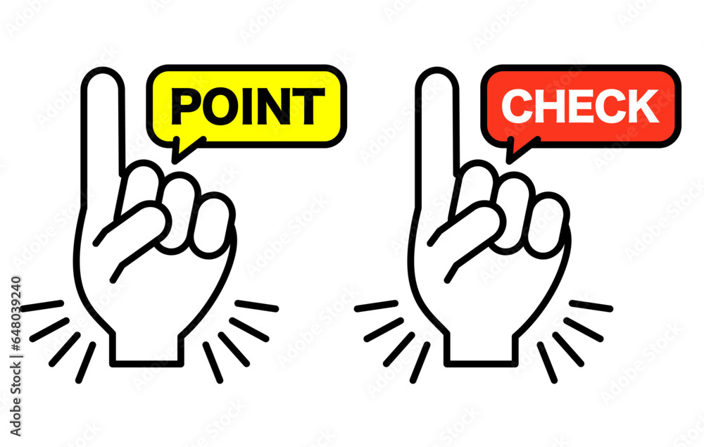 Pointing line drawing points and check marks Pointing line drawing points and check marks