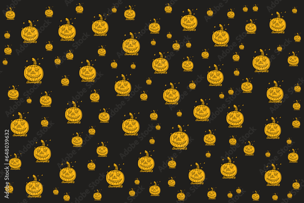 Hand drawn flat Halloween pattern design Hand drawn flat Halloween pattern design
