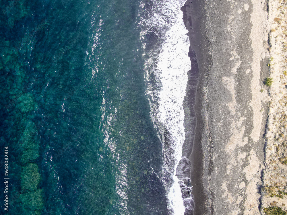 Waves of Santorini in Greece