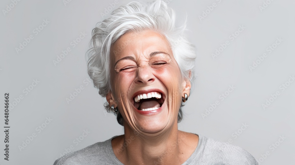 Portrait of a happy, joyful mature woman Portrait of a happy, joyful mature woman