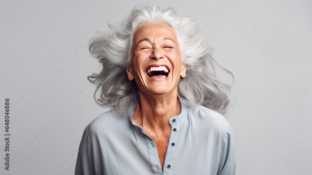 Portrait of a happy, joyful mature woman Portrait of a happy, joyful mature woman