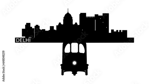 Delhi city silhouette