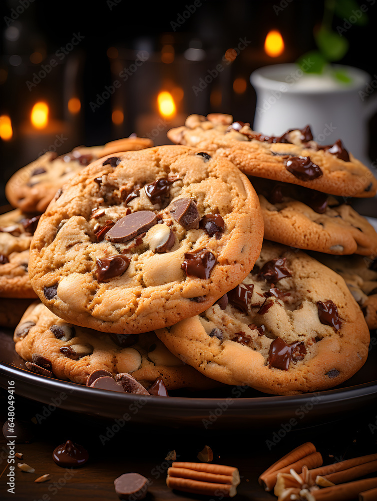 chocolate chip cookies on a plate chocolate chip cookies on a plate