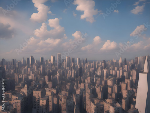 Wallpaper Mural The city's buildings are densely located and the sky is clear,ai generative  Torontodigital.ca