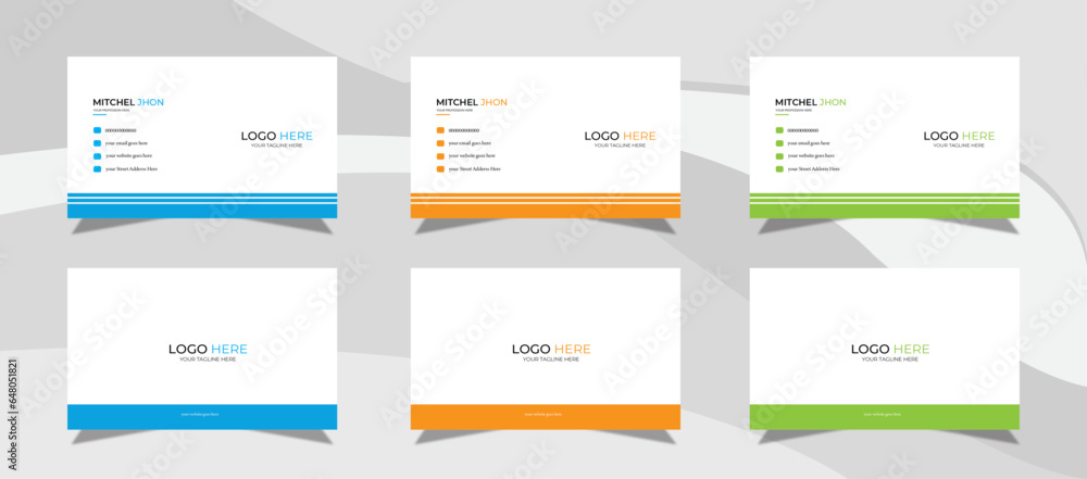 Modern presentation card. Modern and corporate simple business card design with company logo Vector business card template Visiting card for business and personal use Vector illustration design.