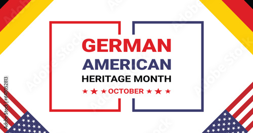 German American Heritage Month is celebrated in October to recognize and honor the contributions of German Americans to the United States. Suitable for promotional materials and social media 
