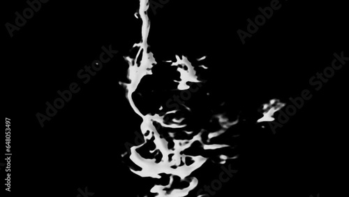 Black & white liquid ink drops photo