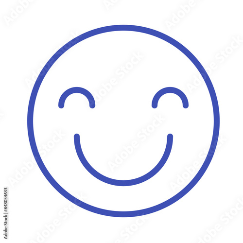 blue color smile emoticon icon