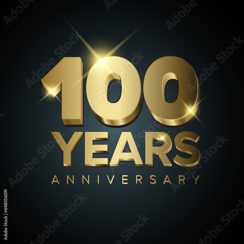 One hundred 100 years anniversary card template