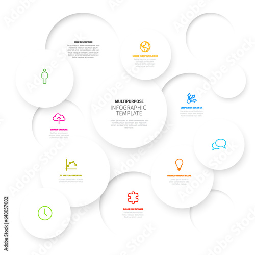 Vector light minimalist Infographic template with circle mosaic