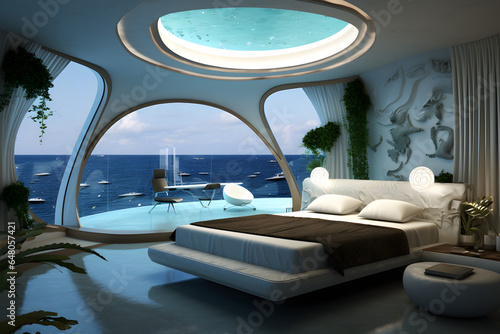 Beach resort, sea view, luxury style, bedroom © Pattanan