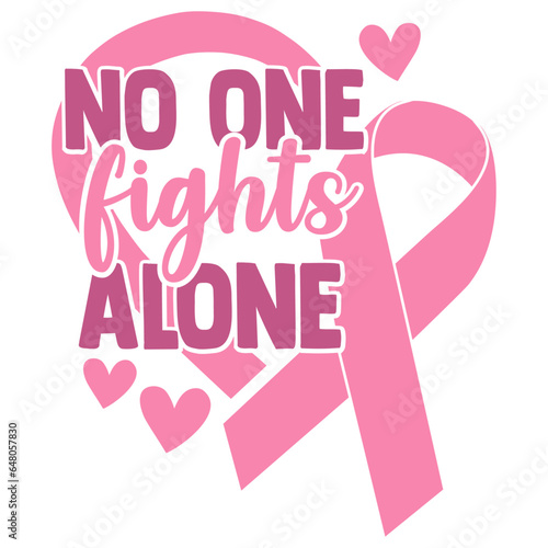 No One Fights Alone - Cancer Awareness Illustration
