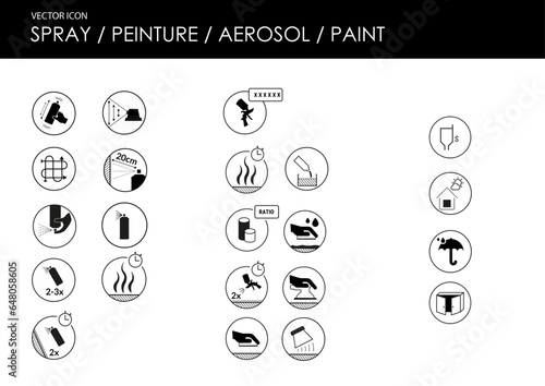 Icon picto for Spray Aerosol bomb aerosol paint and automobile accessory photo