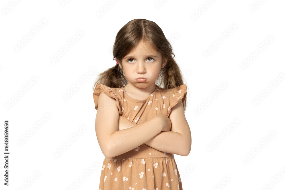 PNG,upset little girl, isolated on white background PNG,upset little girl, isolated on white background