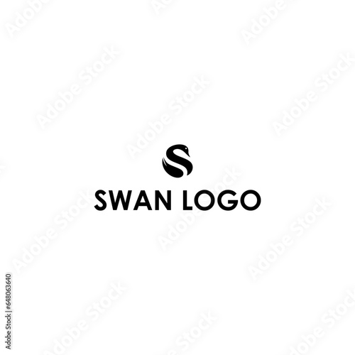 Fototapeta Naklejka Na Ścianę i Meble -  simple swan letter s logo vector
