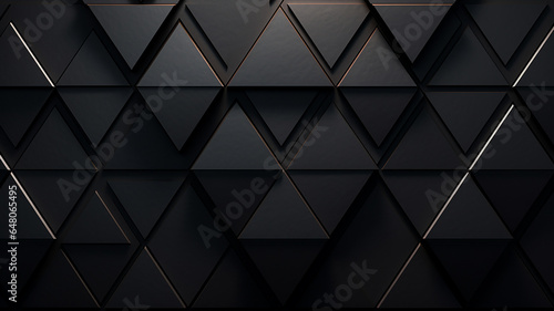 Abstract black triangle background, grunge texture.