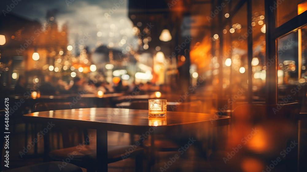 Empty table in coffee shop, blurred background. Empty table in coffee shop, blurred background.