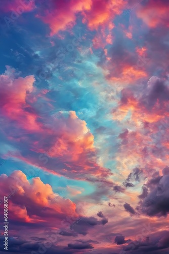 Beautiful soft and colorful cloudy sky