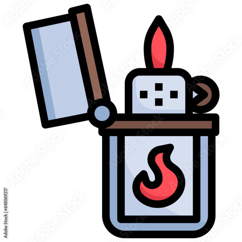 LIGHTER filled outline icon,linear,outline,graphic,illustration