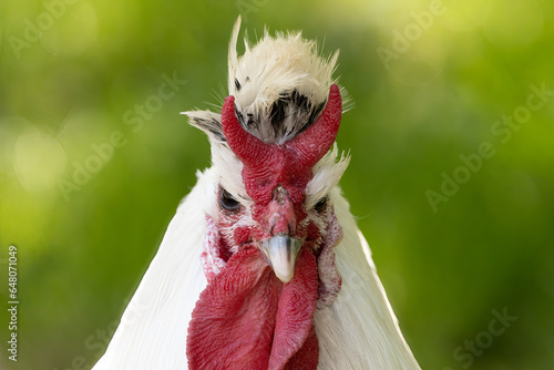Chicken with V-shaped comb and feather crest, Appenzeller Spitzhaube