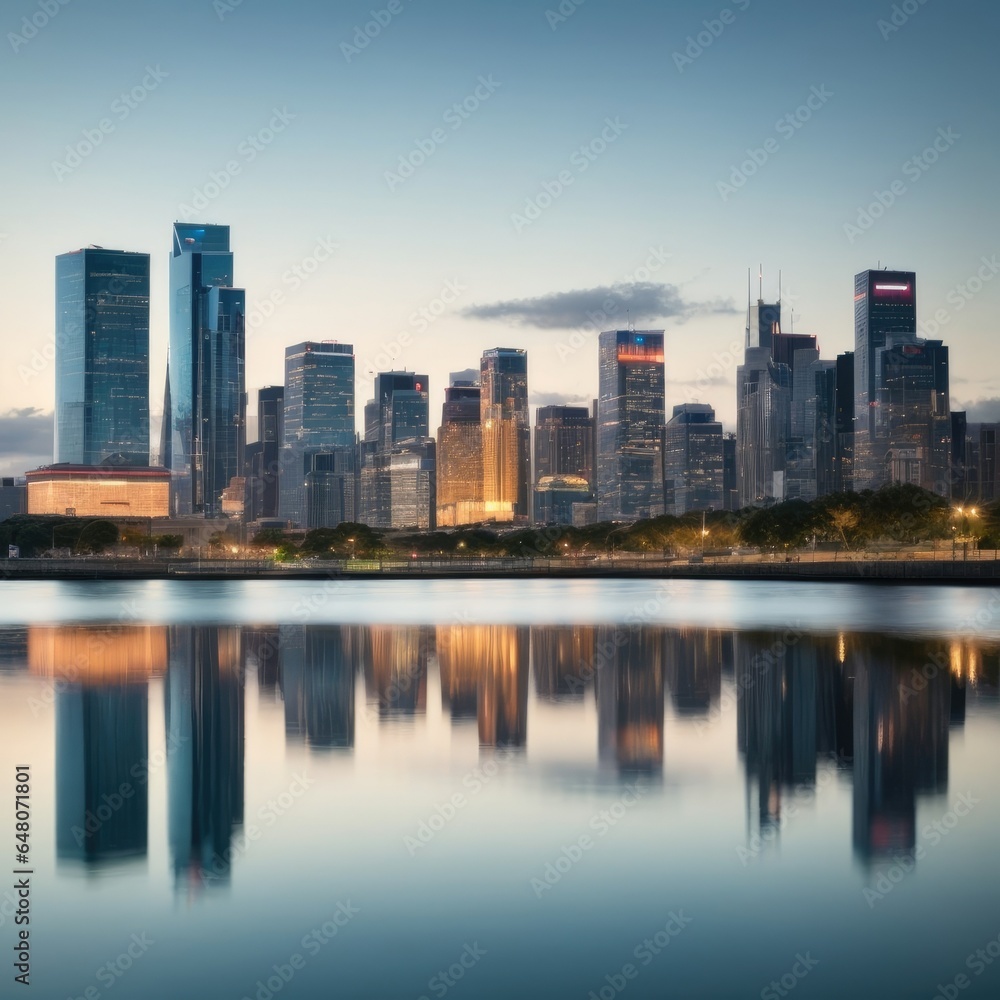 City Skyline Reflections: A Window to Urban Aesthetics, Generative AI