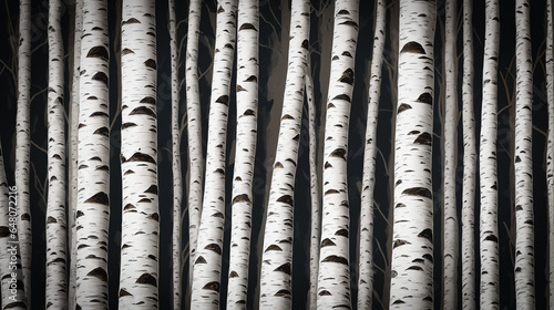 Birch grove, abstract natural background, illustration.