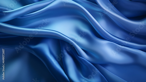 luxury blue fabric texture for background. © Yuwarin