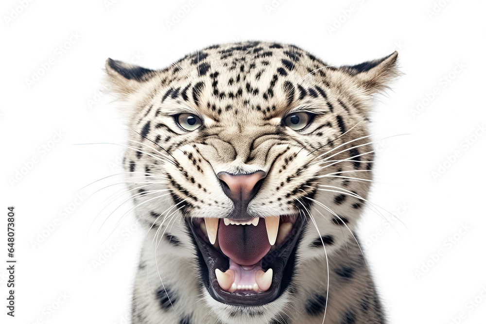 Naklejka premium big leopard head. Generative Ai