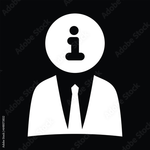 Icon depicting a person and an exclamation mark in his head in a flat style. Vector illustration.