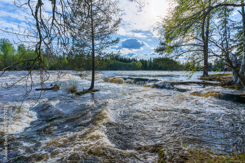 Flushing pring flood at the Dal-River in Sweden
