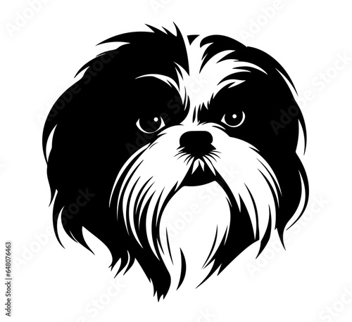 Quadro em tela Shih Tzu Silhouette Illustration  & Vector